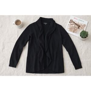 Women’s Charter Club Luxury 100% Cashmere Black Open Front Cardigan M